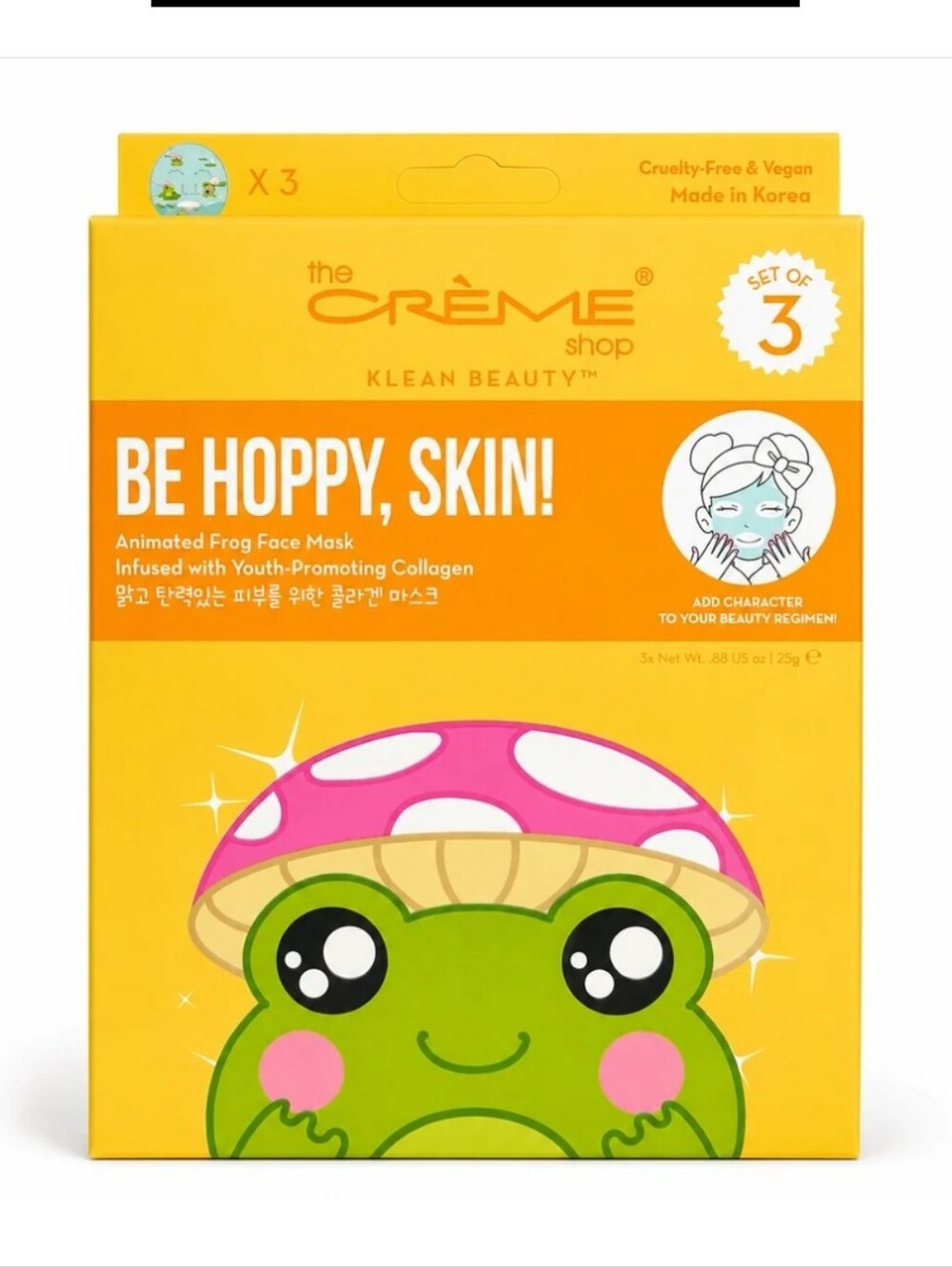 The Crème Shop Be Hoppy, Skin! Frog Face Mask - Pink & Green